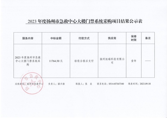 2023年度扬州市急救中心大楼门禁系统采购项目结果公示表_00(1)_副本.jpg